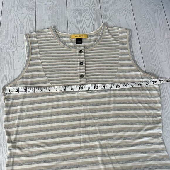 St. John Striped Tank Blouse - Picture 3 of 9